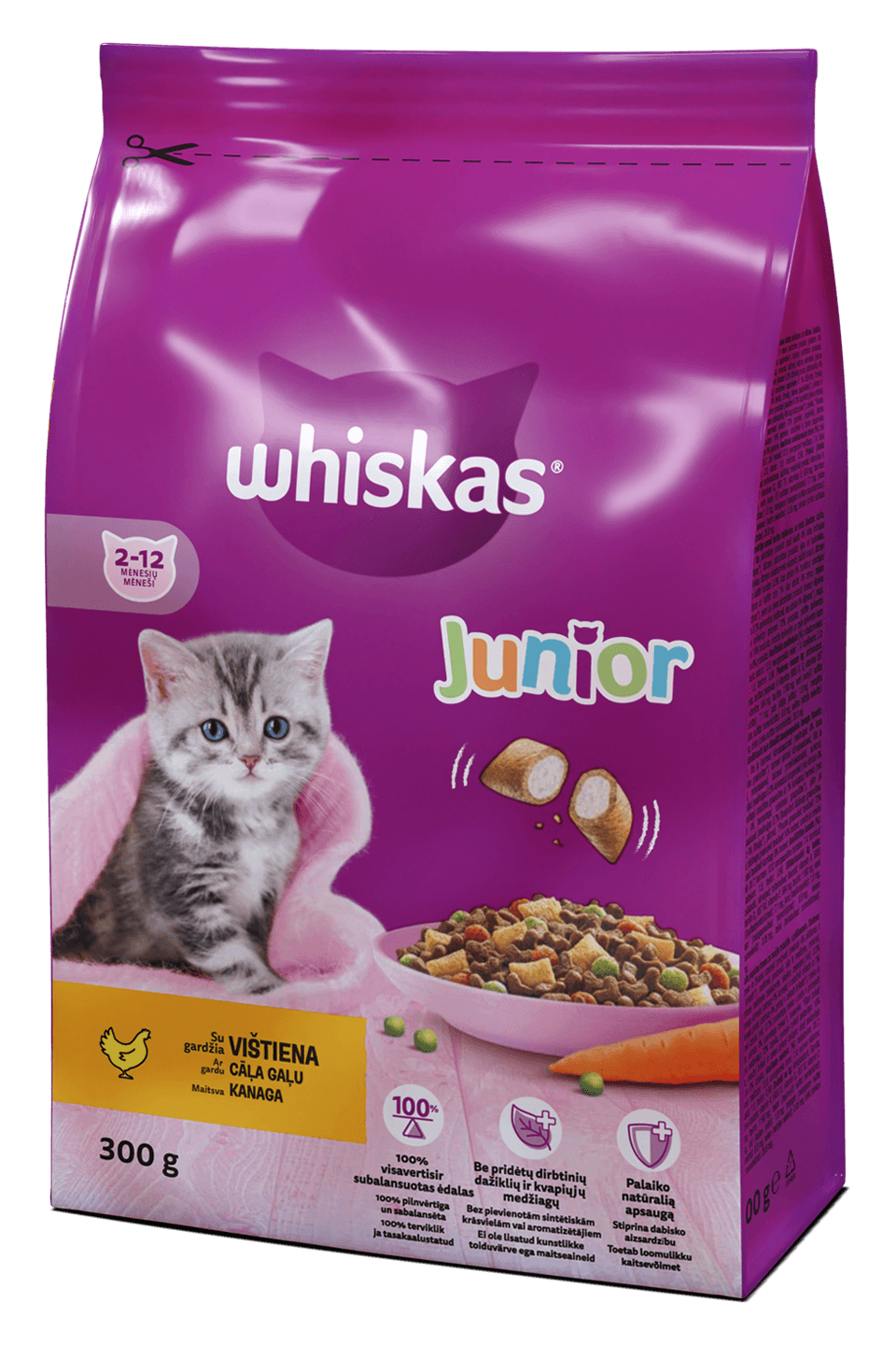 Whiskas Junior ėdalas su vištiena, 300g